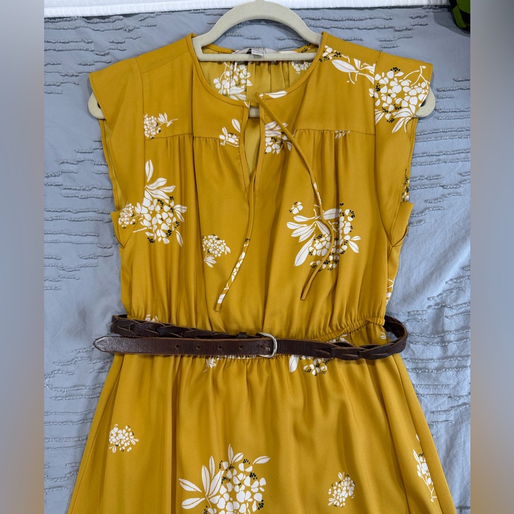 Ann Taylor LOFT Yellow Midi Dress SP - Picture 11 of 12